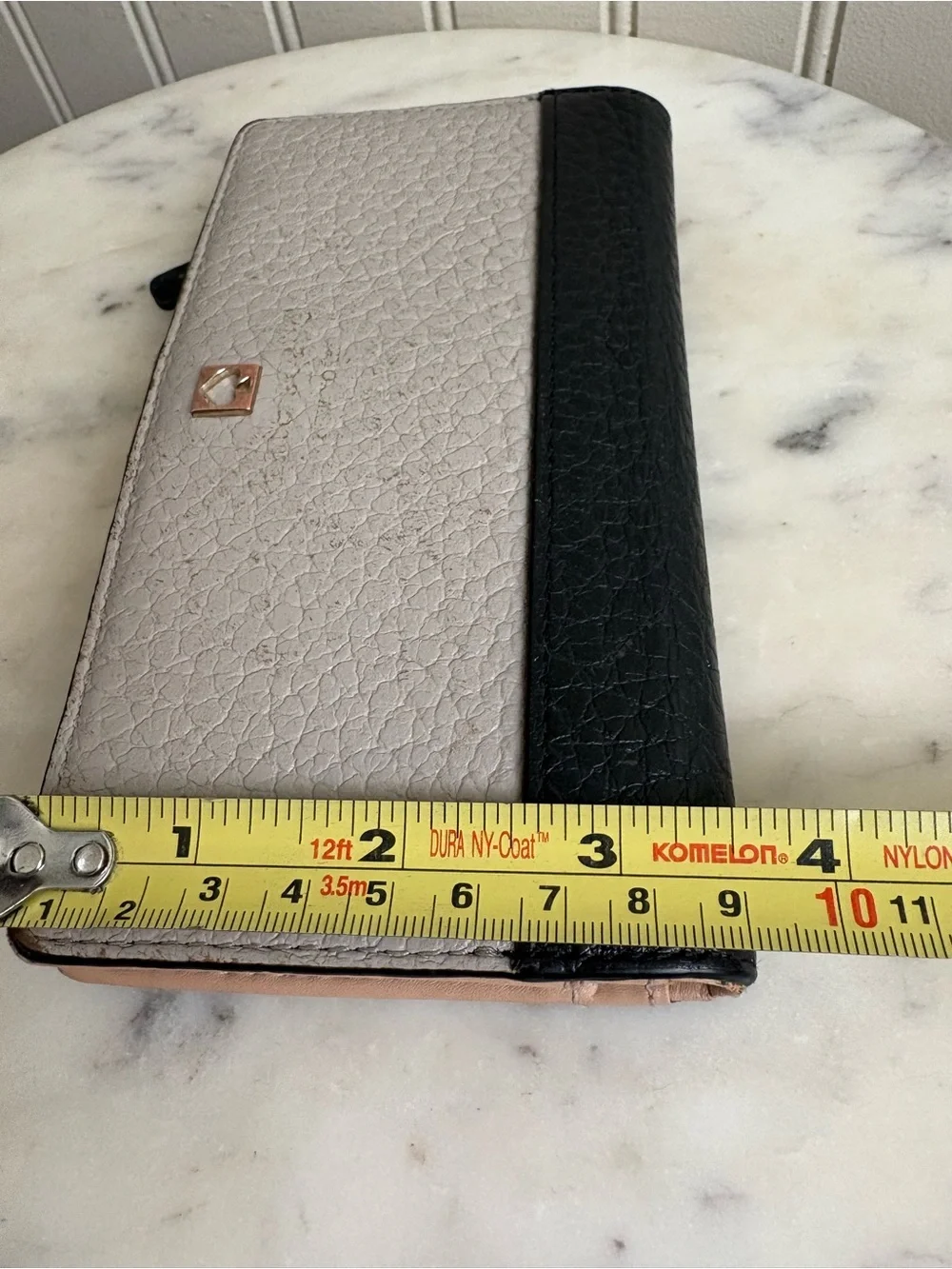 Kate Spade Leather Bifold Wallet Gray & Black Designer Luxury Card Holder Boho